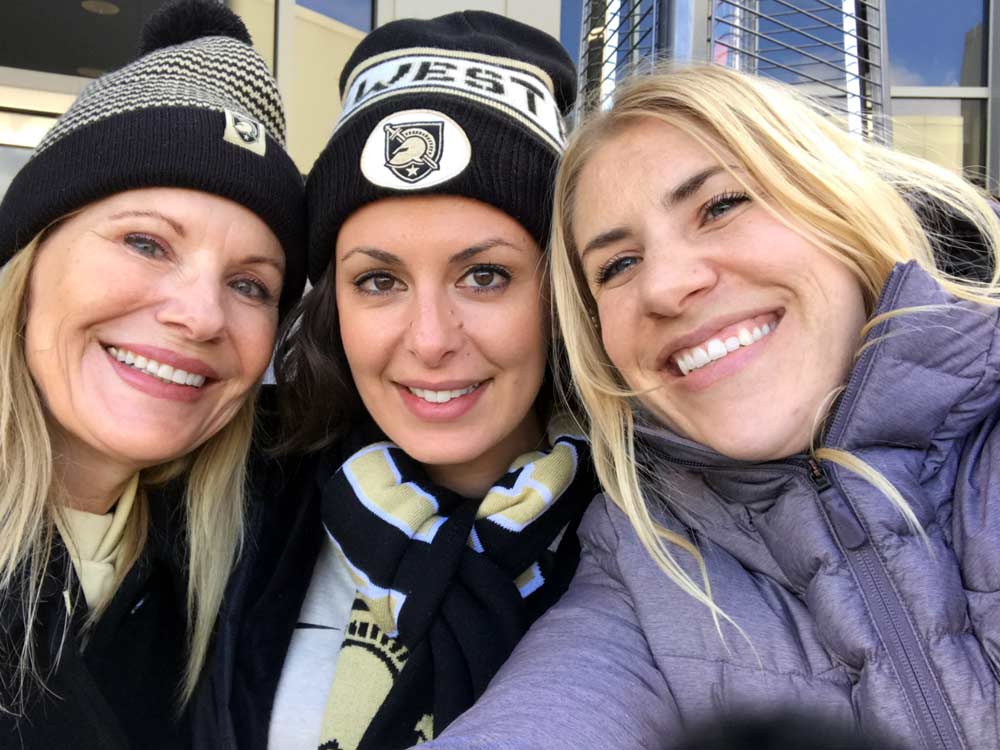 Carol, Laura, and Andrea at the Army Navy Game